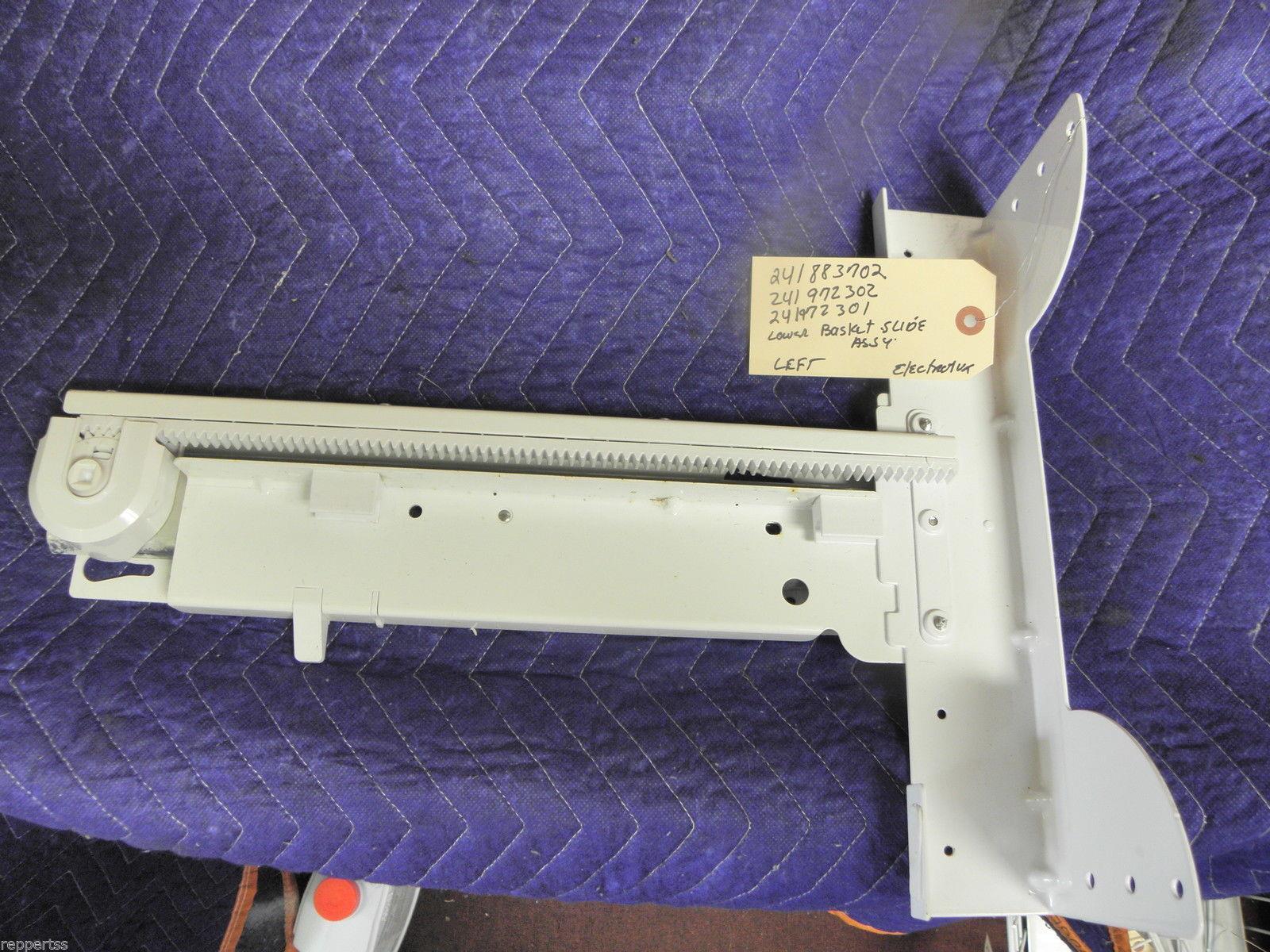 ELECTROLUX REFRIGERATOR 241972302 241972301 LOWER BASKET SLIDE W/BRACKET ELECTROLUX REFRIGERATOR 241972302 241972301 LOWER BASKET SLIDE W/BRACKET
